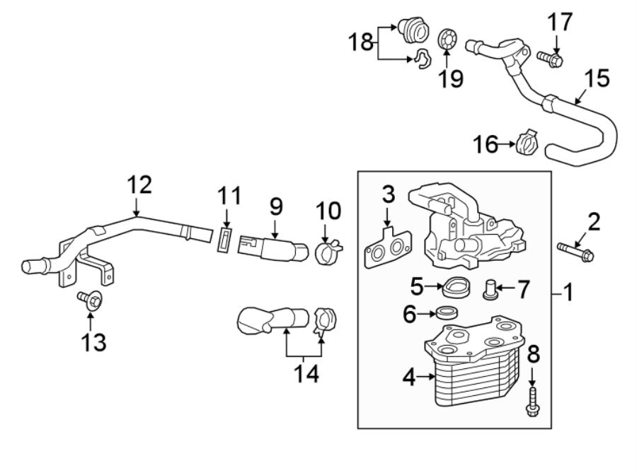 Diagram OIL COOLER. for your 2011 Chevrolet Equinox   