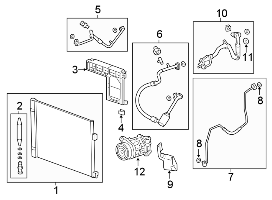 Diagram AIR CONDITIONER & HEATER. COMPRESSOR & LINES. for your Cadillac CT6  