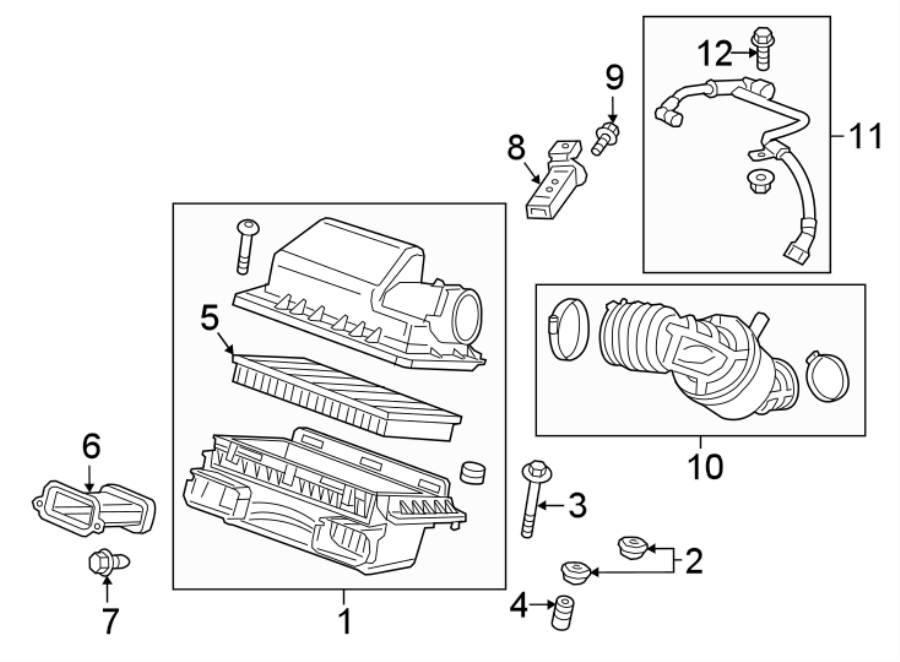 Diagram AIR INTAKE. for your 2017 Chevrolet Spark  LT Hatchback 