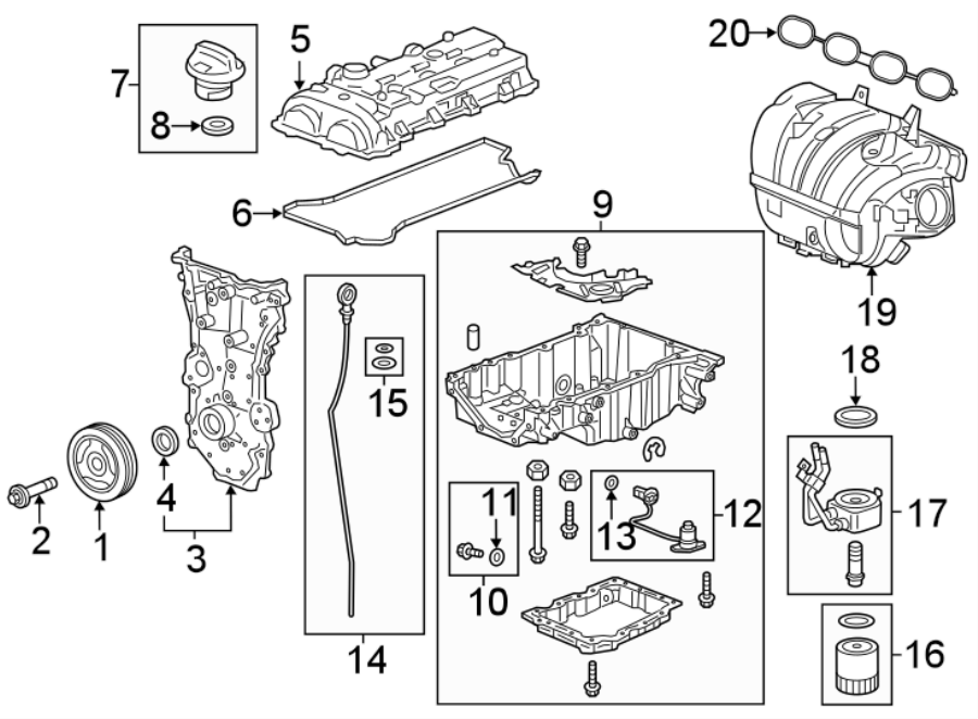 Diagram ENGINE PARTS. for your 2002 Buick Century   