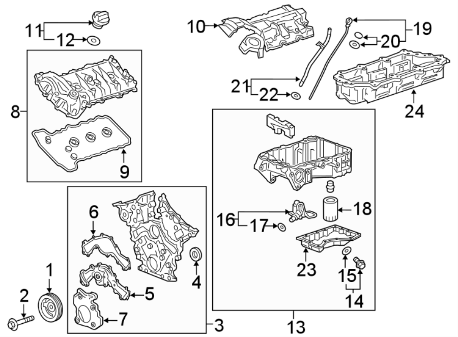 Diagram ENGINE PARTS. for your 2009 Chevrolet Trailblazer   