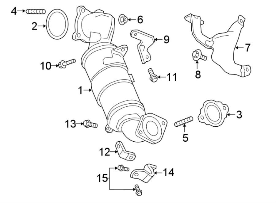 Diagram EXHAUST SYSTEM. MANIFOLD. for your 1992 Chevrolet K3500  Scottsdale Extended Cab Pickup Fleetside 6.5L V8 DIESEL A/T 