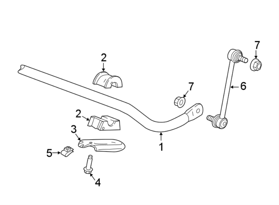 Diagram FRONT SUSPENSION. STABILIZER BAR & COMPONENTS. for your 2017 GMC Sierra 2500 HD 6.0L Vortec V8 A/T 4WD Base Standard Cab Pickup Fleetside 