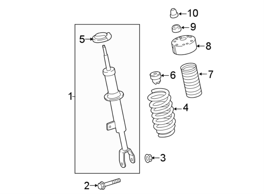 Diagram FRONT SUSPENSION. STRUTS & COMPONENTS. for your 2019 Chevrolet Equinox 2.0L Ecotec A/T 4WD Premier Sport Utility 