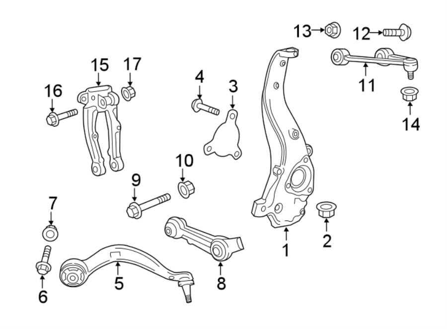 Diagram FRONT SUSPENSION. SUSPENSION COMPONENTS. for your 2015 GMC Sierra 2500 HD 6.0L Vortec V8 FLEX A/T 4WD SLT Extended Cab Pickup 