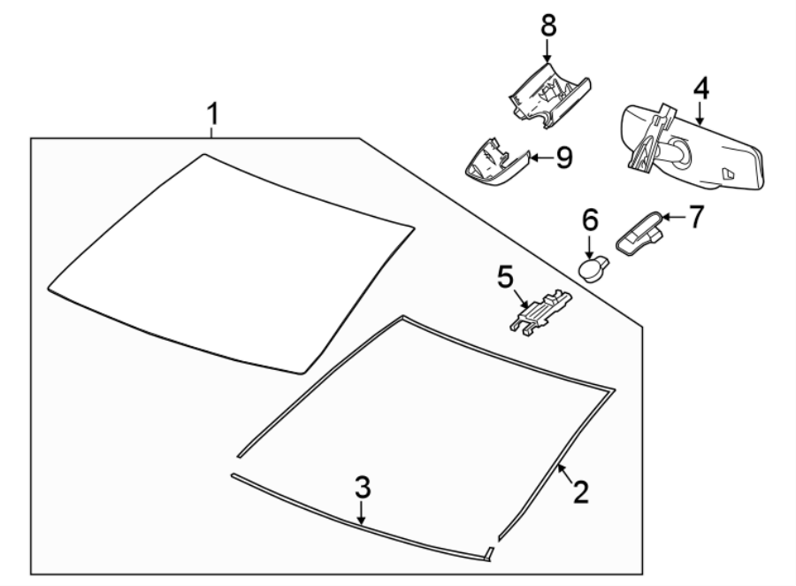 Diagram WINDSHIELD. GLASS. for your 2015 Cadillac ATS Performance Coupe  