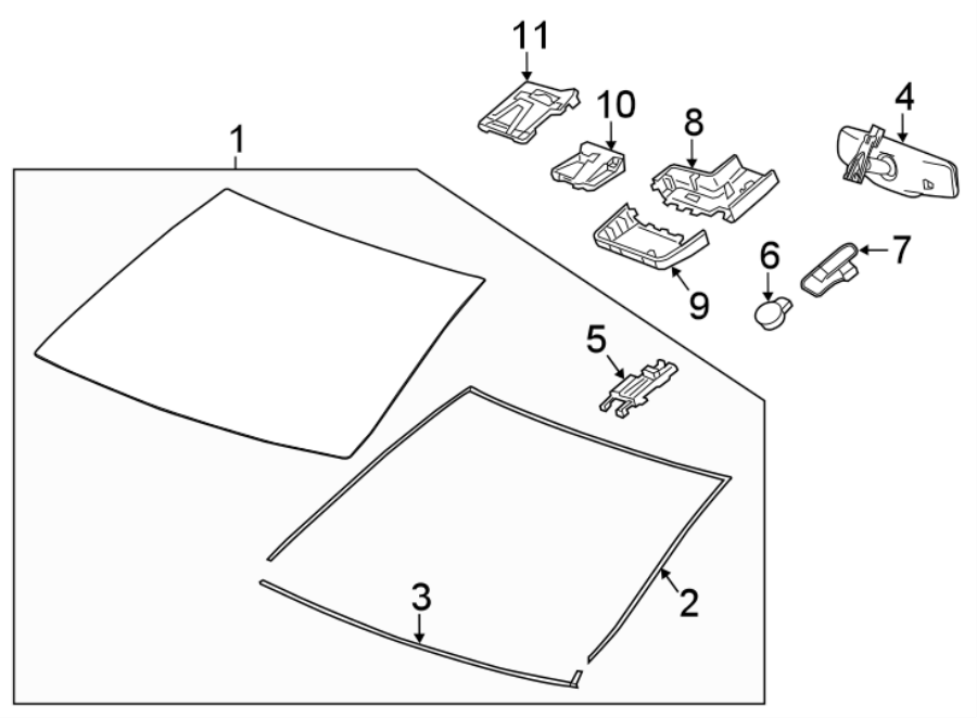 Diagram WINDSHIELD. GLASS. for your 2019 Cadillac ATS Base Coupe 2.0L Ecotec A/T RWD 