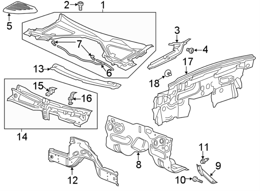 Diagram COWL. for your 2023 Chevrolet Equinox   