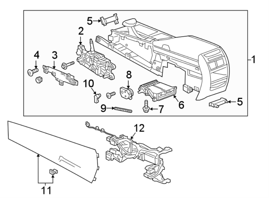 Diagram CENTER CONSOLE. for your 2020 Chevrolet Spark   