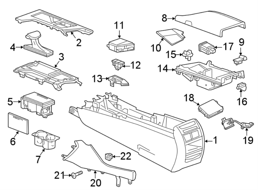 Diagram CENTER CONSOLE. for your Cadillac ATS  