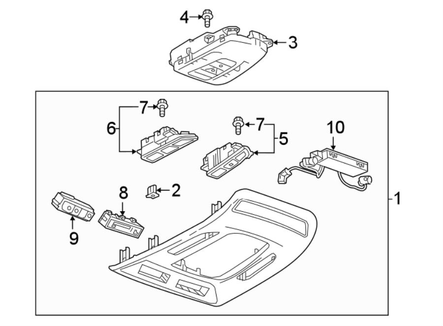 Diagram OVERHEAD CONSOLE. for your 2009 Chevrolet Equinox   