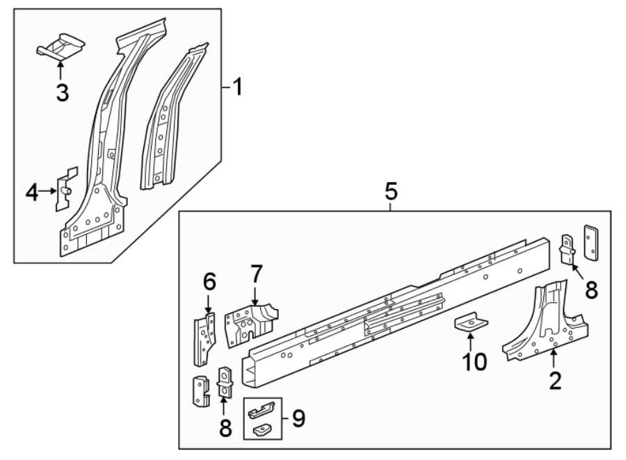 1PILLARS. ROCKER & FLOOR. CENTER PILLAR & ROCKER.https://images.simplepart.com/images/parts/motor/fullsize/BP16490.png