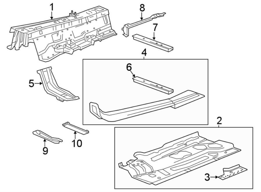 Diagram PILLARS. ROCKER & FLOOR. for your Chevrolet Suburban   