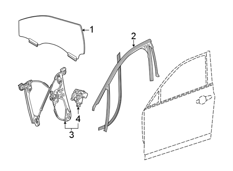 Diagram FRONT DOOR. GLASS & HARDWARE. for your Chevrolet Spark  