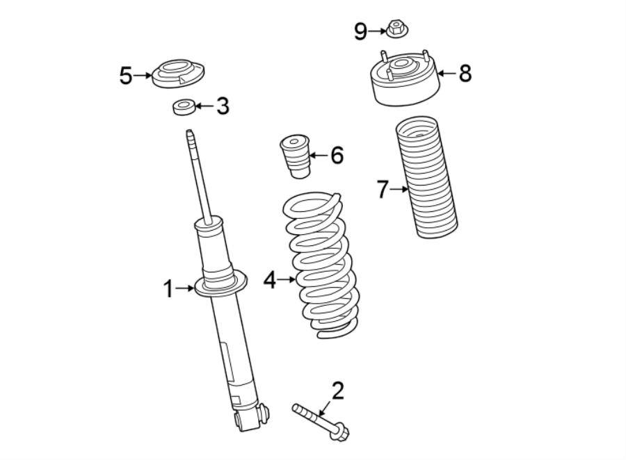 Diagram REAR SUSPENSION. STRUTS & COMPONENTS. for your 2019 Chevrolet Equinox 2.0L Ecotec A/T 4WD Premier Sport Utility 