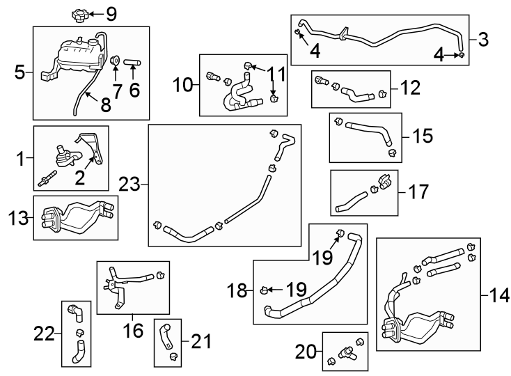 Diagram HOSES & PIPES. for your 2021 Chevrolet Camaro LT Coupe 2.0L Ecotec A/T 