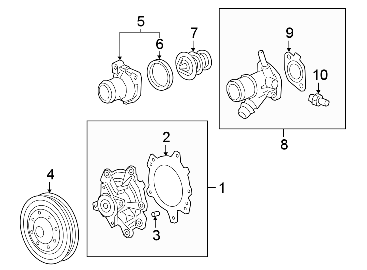 Diagram WATER PUMP. for your 1995 Chevrolet K2500  Base Standard Cab Pickup Fleetside 4.3L Chevrolet V6 A/T 