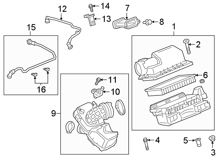 Diagram AIR INTAKE. for your 2020 Chevrolet Camaro 6.2L V8 M/T SS Convertible 