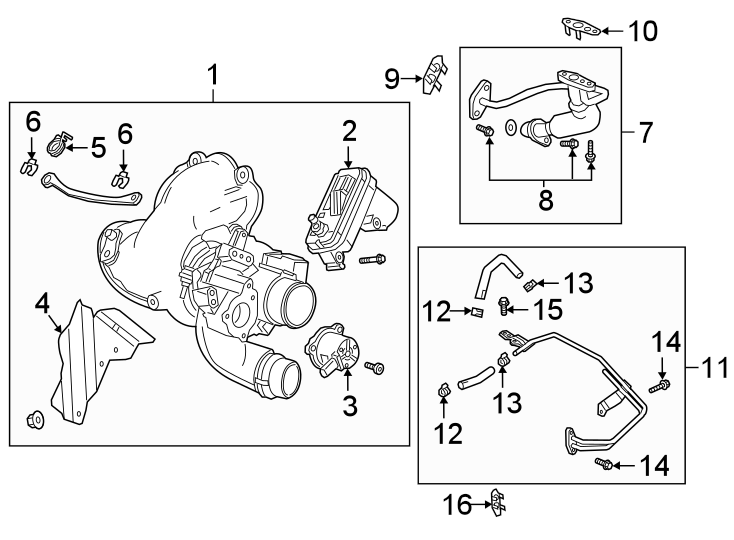 Diagram TURBOCHARGER & COMPONENTS. for your 2013 Chevrolet Equinox   