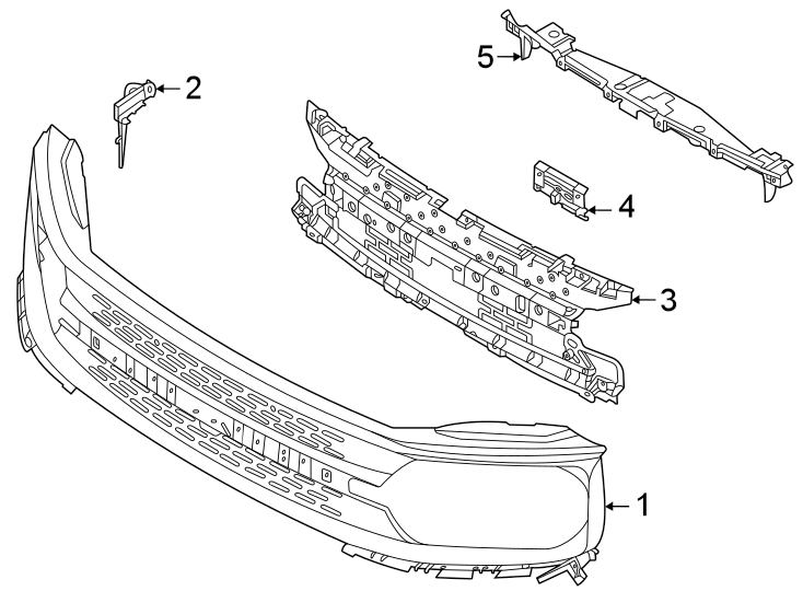 Diagram Front bumper & grille. for your 2021 Ford F-250 Super Duty 6.7L Power-Stroke V8 DIESEL A/T RWD XL Standard Cab Pickup Fleetside 