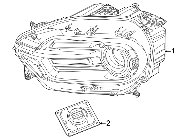 Diagram Front lamps. Headlamp components. for your 2021 Ford Bronco Sport   