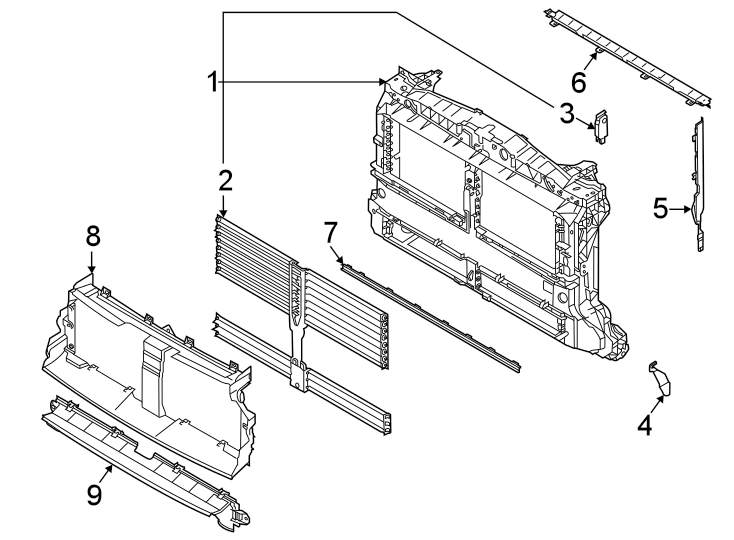 Diagram Radiator support. for your 2021 Ford Bronco Sport   