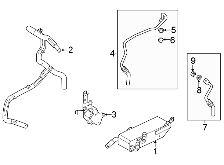 Diagram TRANS oil cooler. for your Ford Bronco Sport  