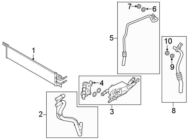 Diagram TRANS oil cooler. for your 2023 Ford Bronco Sport   