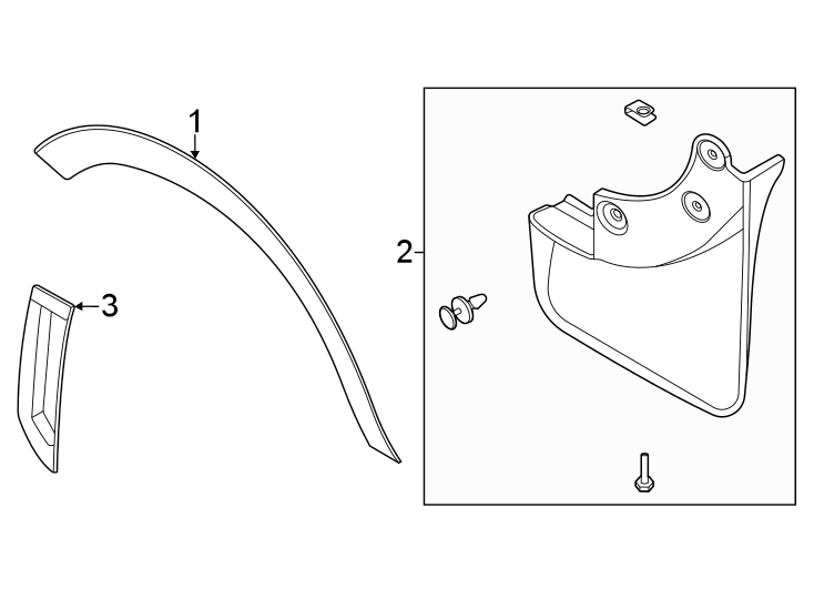 Diagram Fender. Exterior trim. for your Ford Bronco Sport  