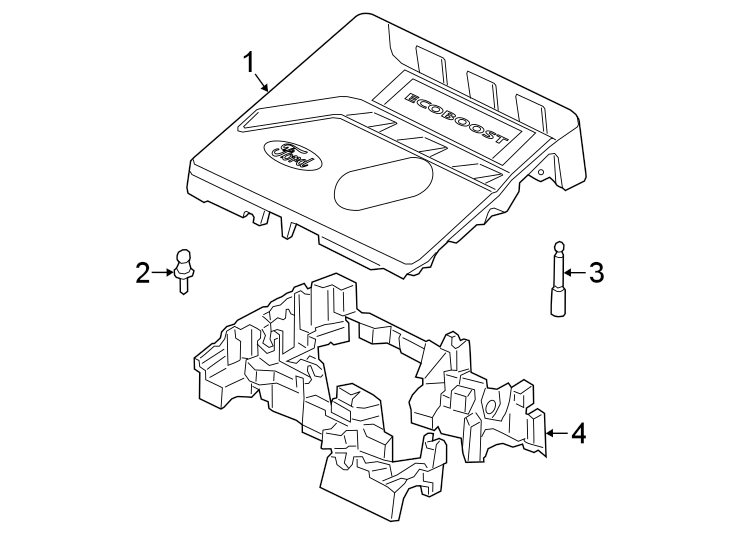 Diagram Engine / transaxle. Engine appearance cover. for your Ford Bronco Sport  