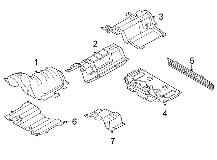 Diagram Exhaust system. Heat shields. for your 2020 Ford Mustang   