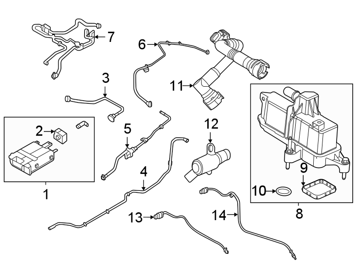 Diagram Emission system. Emission components. for your Ford Ranger  