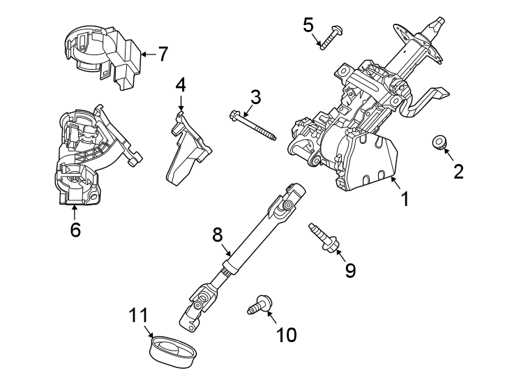 Diagram Steering column assembly. for your 2011 Ford E-250   