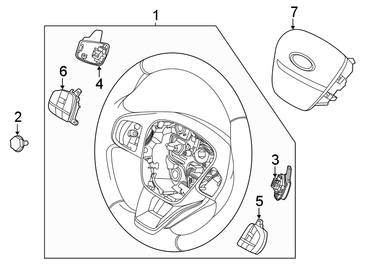 Diagram Steering wheel & trim. for your Ford Bronco Sport  