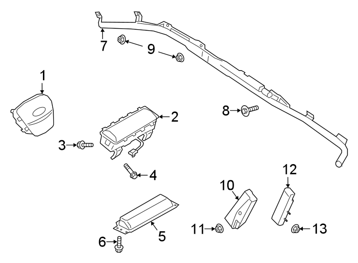 Diagram Restraint systems. Air bag components. for your Lincoln MKZ  