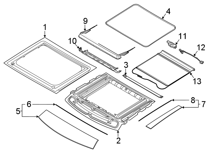 Diagram Roof & components. for your 2022 Ford Bronco Sport   