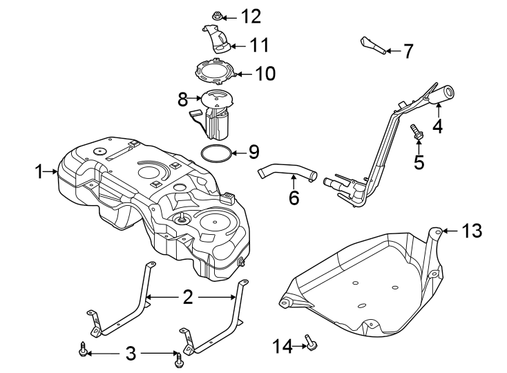 Diagram Fuel system components. for your Lincoln MKZ  