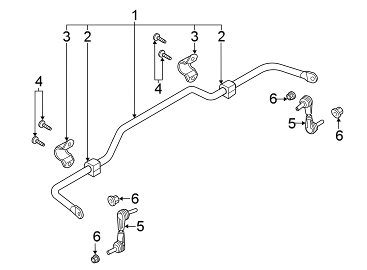 Diagram Rear suspension. Stabilizer bar & components. for your 2019 Ford Police Responder Hybrid   