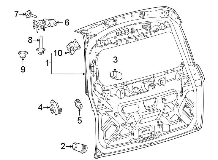 Diagram Gate & hardware. for your 2019 Ford F-150 2.7L EcoBoost V6 A/T RWD Lariat Crew Cab Pickup Fleetside 