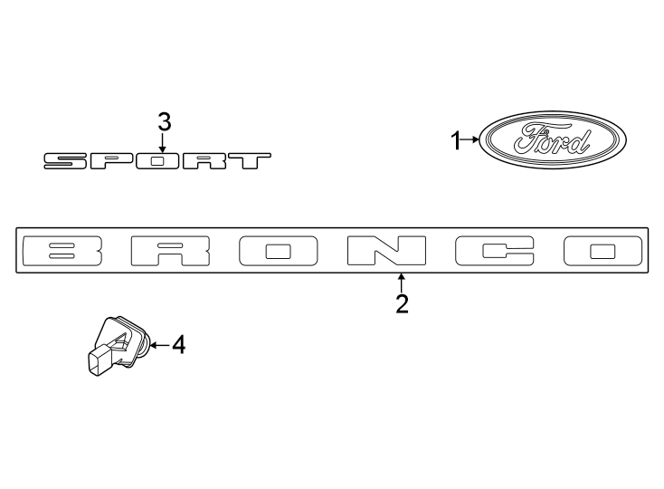 Diagram Lift gate. Exterior trim. for your 2021 Ford Bronco Sport   