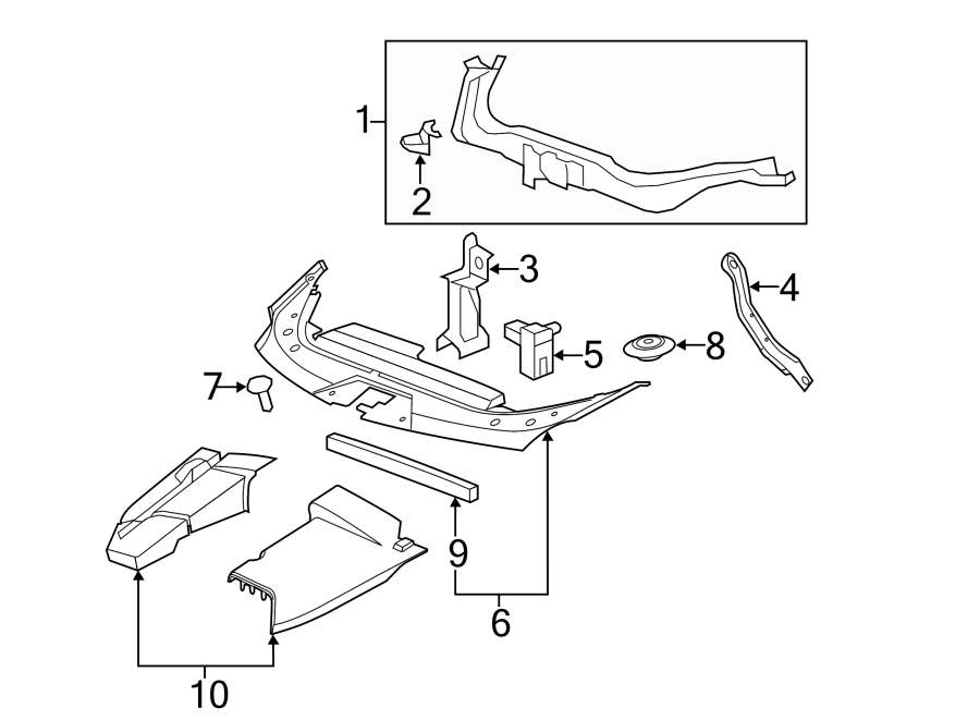 Diagram RADIATOR SUPPORT. for your 2010 Chevrolet Colorado   