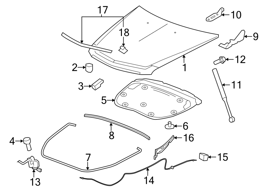 Diagram EXTERIOR TRIM. HOOD & COMPONENTS. for your 2007 GMC Sierra 1500 Classic SL Extended Cab Pickup  