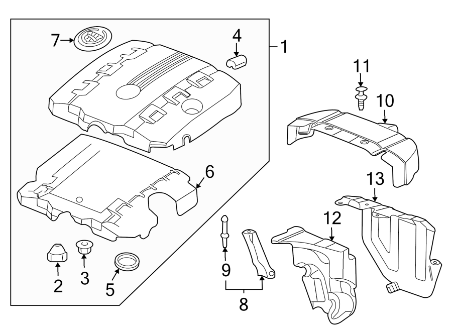 Diagram ENGINE APPEARANCE COVER. for your 2020 Chevrolet Camaro 6.2L V8 A/T LT1 Coupe 