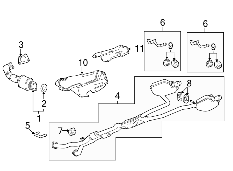 Diagram EXHAUST SYSTEM. EXHAUST COMPONENTS. for your 2005 Chevrolet Venture    