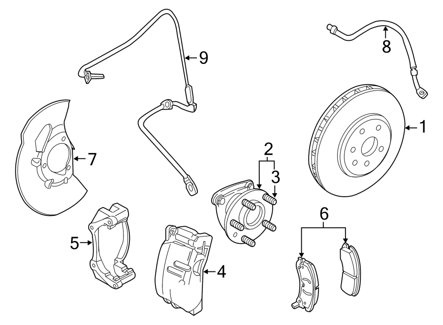 Diagram FRONT SUSPENSION. BRAKE COMPONENTS. for your 2022 Chevrolet Camaro  ZL1 Coupe 