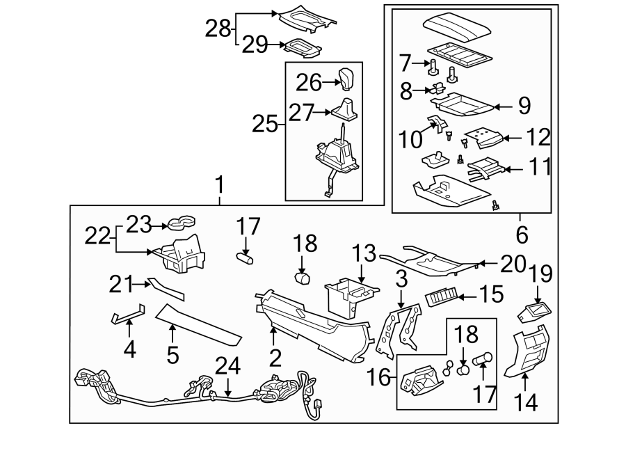 Diagram CENTER CONSOLE. for your 1998 Buick Century   