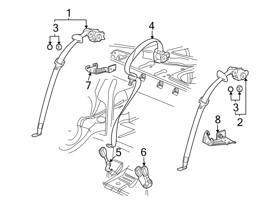 3RESTRAINT SYSTEMS. REAR SEAT BELTS.https://images.simplepart.com/images/parts/motor/fullsize/BW10420.png