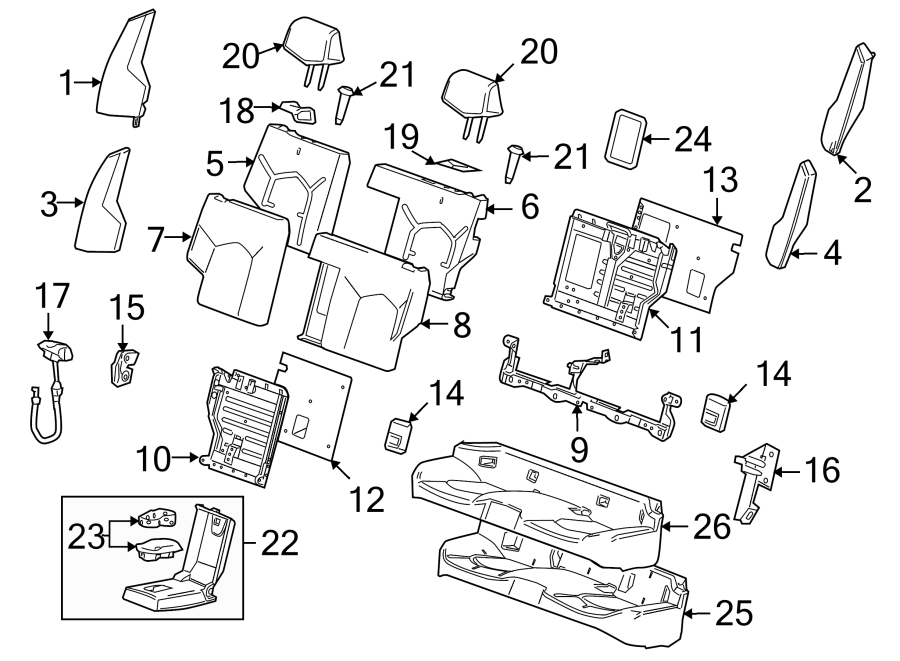 11SEATS & TRACKS. REAR SEAT COMPONENTS.https://images.simplepart.com/images/parts/motor/fullsize/BW10445.png