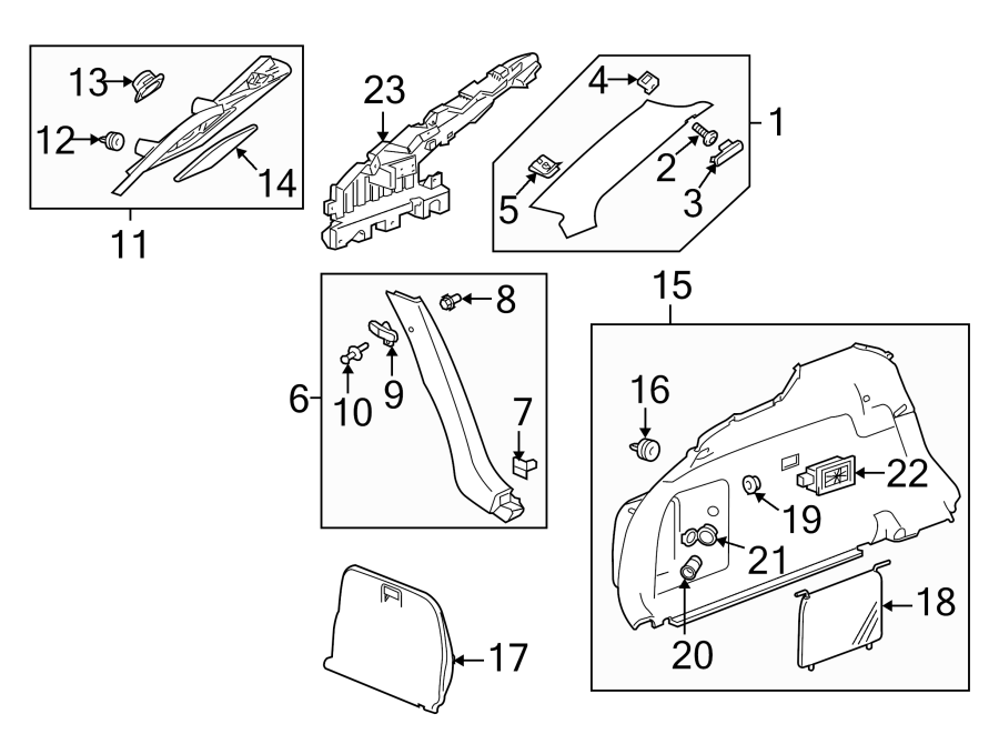 Diagram QUARTER PANEL. INTERIOR TRIM. for your 2016 Chevrolet Silverado 3500 HD WT Extended Cab Pickup  