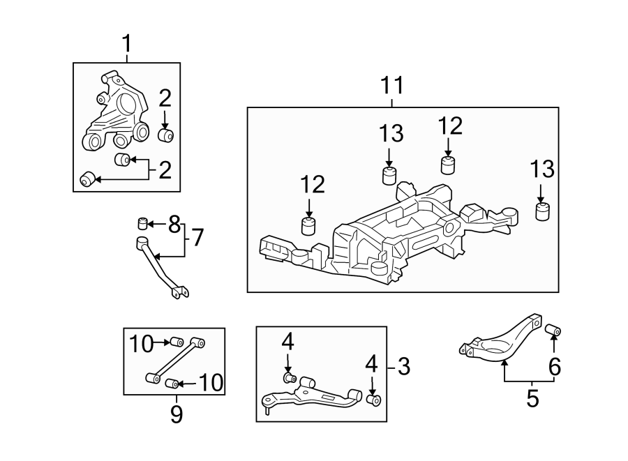 Diagram REAR SUSPENSION. SUSPENSION COMPONENTS. for your 2015 Cadillac CTS Base Sedan  